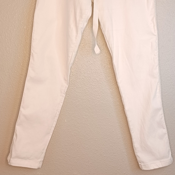 Sunny Studio Paris Embroidere Stretch Sz M White Joggers - Picture 4 of 14